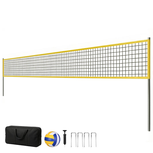 Ensemble filet de volleyball portatif avec poteaux réglables