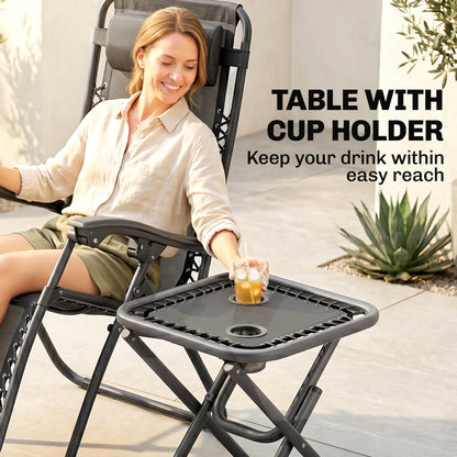 Chaise longue zéro gravité avec table latérale — Ensemble 2