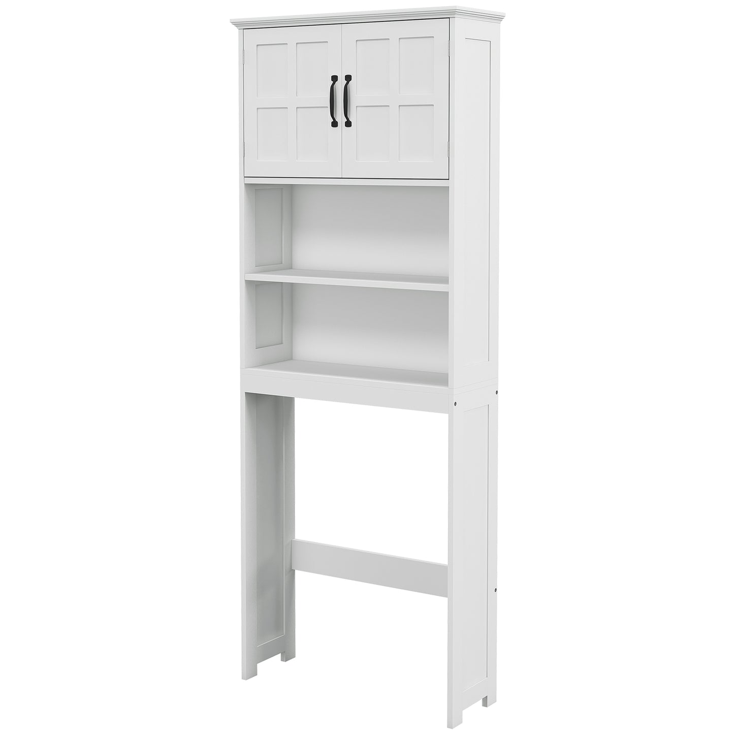Armoire au-dessus des toilettes avec étagères ouvertes