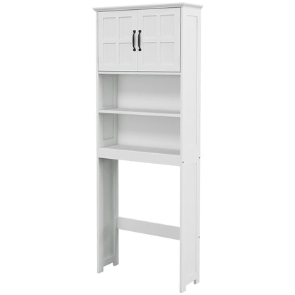 Armoire au-dessus des toilettes avec étagères ouvertes