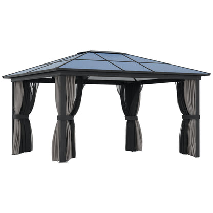 Gazebo à toit rigide polycarbonate 305 x 365 cm