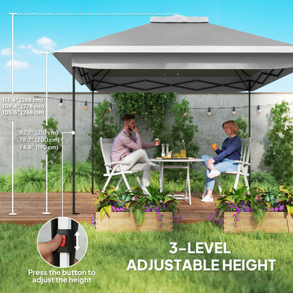 Gazebo pop-up double toit avec moustiquaire 3,35 m x 3,35 m