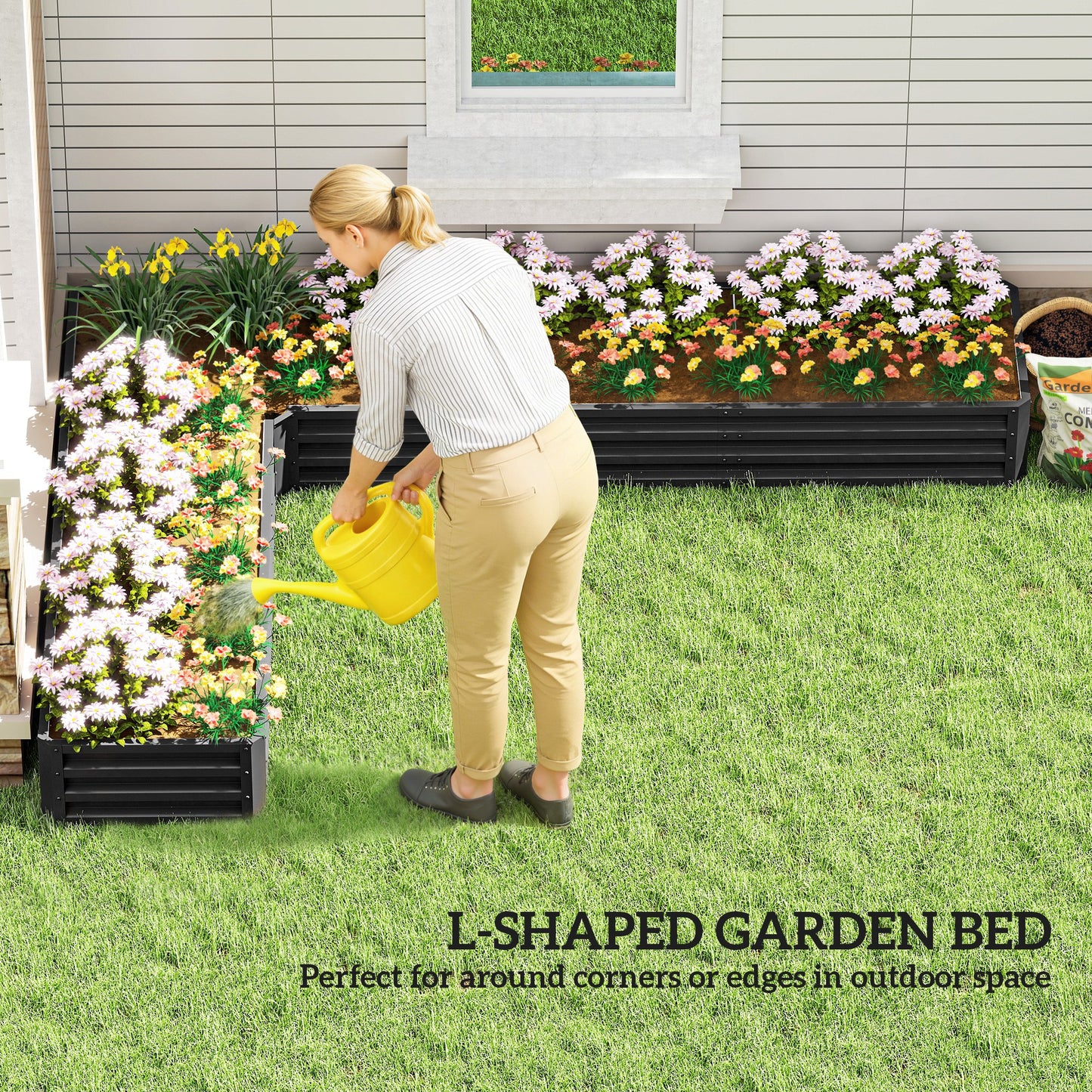Bac de jardin surélevé L 208 cm acier galvanisé