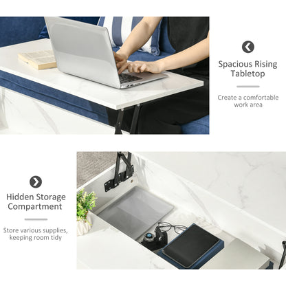 Table basse plateau relevable avec rangement caché