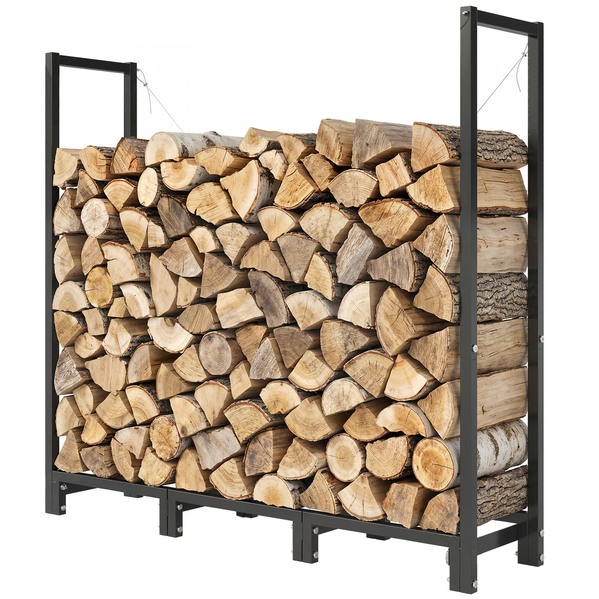 Support à bois de chauffage réglable en acier