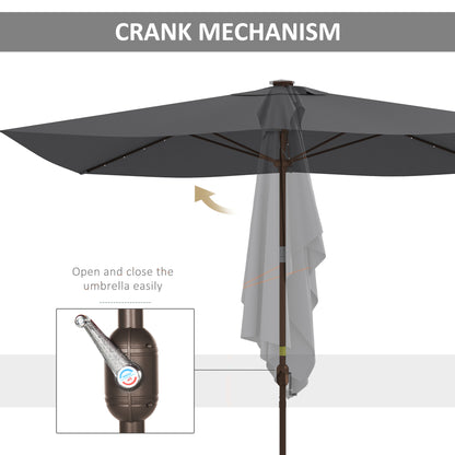Parasol de patio rectangulaire avec éclairage DEL solaire 195x295cm