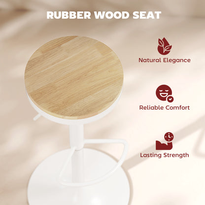 Tabourets de bar ajustables pivotants en bois