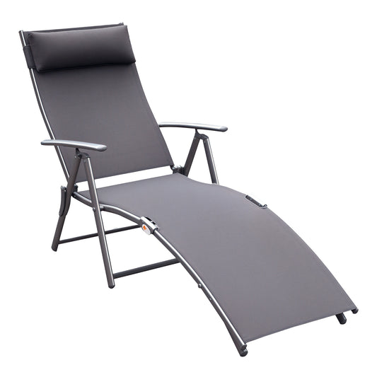 Chaise longue pliante réglable en acier — 7 positions