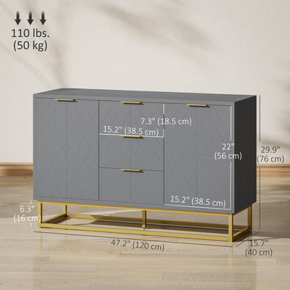 Meuble de rangement 120 cm avec portes et tiroirs