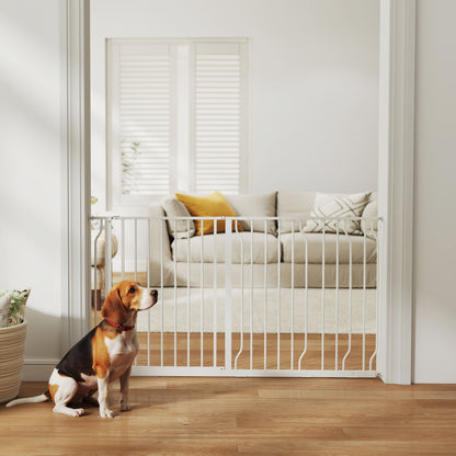 Barrière pour animaux réglable avec porte — acier