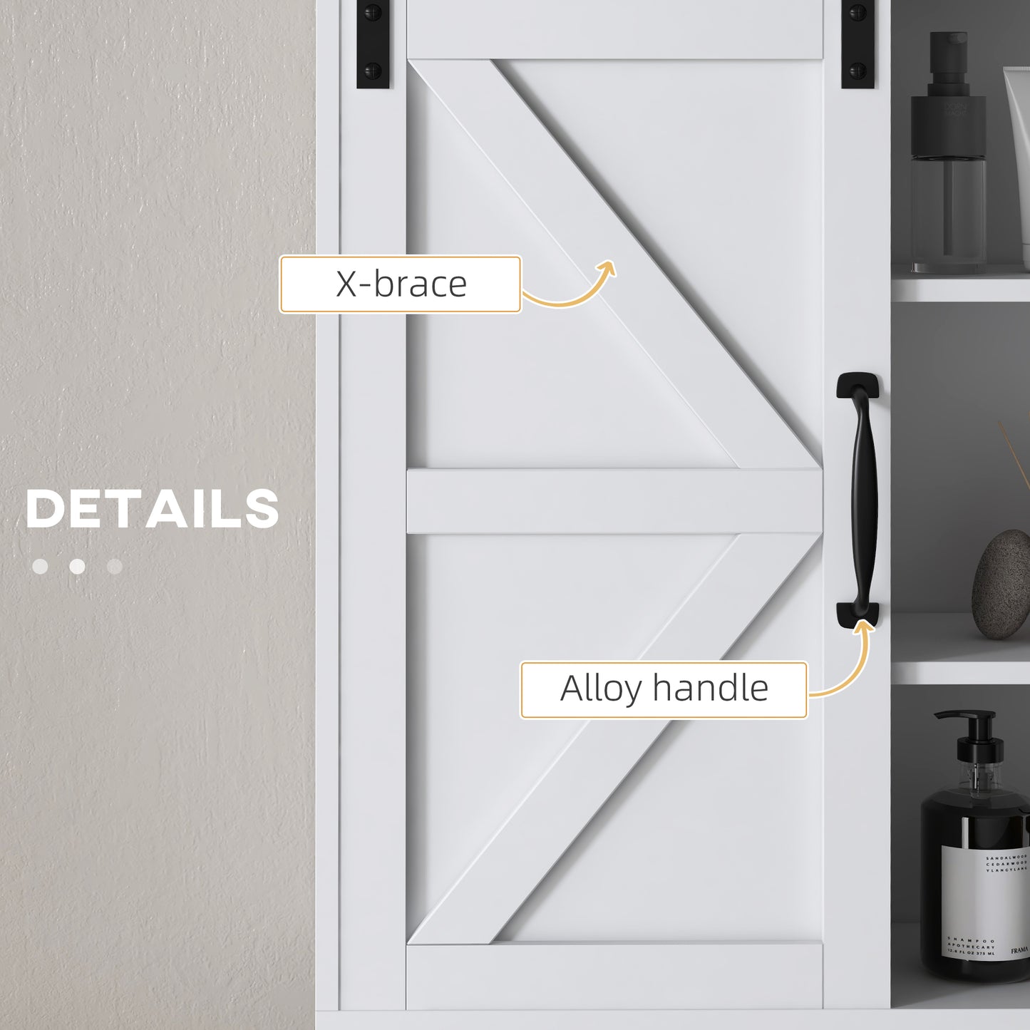 Armoire murale salle de bain avec porte coulissante et tablette réglable