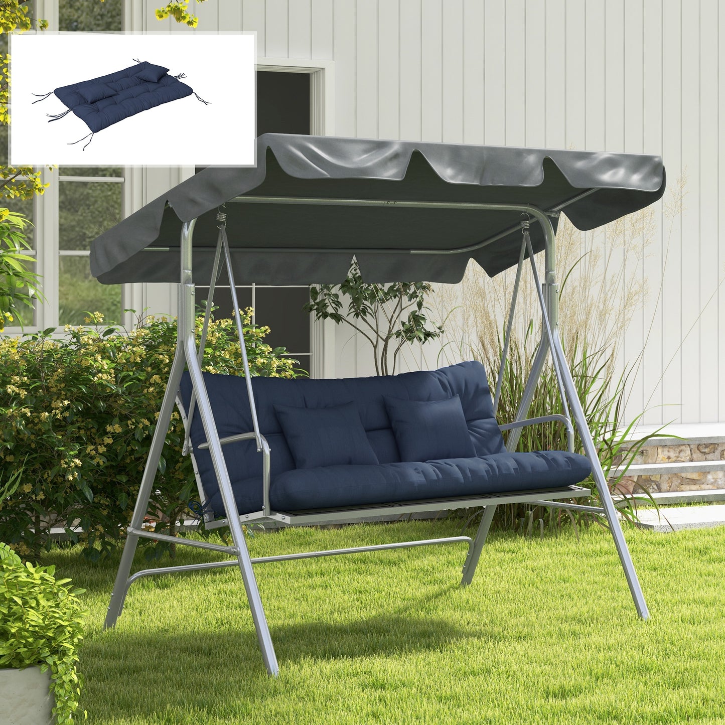 Ensemble de coussins de patio 4 pièces pour 3 places
