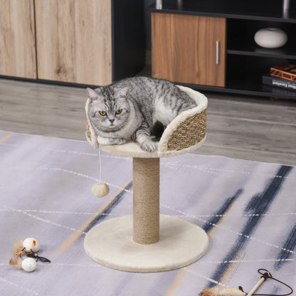 Arbre à chat compact avec poteau en sisal et jouet