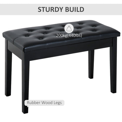 Banc de piano rembourré avec rangement