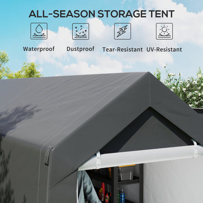 Abri de rangement portable 7x12 pi — Gris foncé