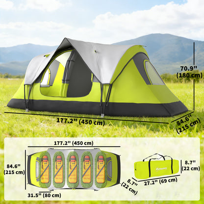 Tente de camping tunnel 6-8 personnes imperméable 2000mm