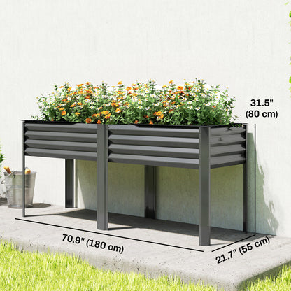 Bac de jardinage surélevé galvanisé avec pieds 180cm