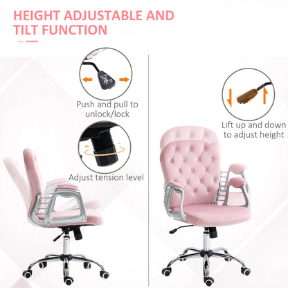 Chaise de bureau capitonnée cuir synthétique cristaux décoratifs