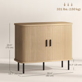 Buffet bahut nordique portes lamelles pieds métalliques