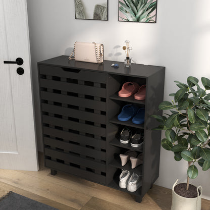 Armoire à chaussures 5 niveaux avec étagères latérales