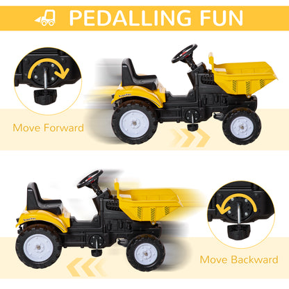 Camion à pédales avec remorque amovible pour enfants