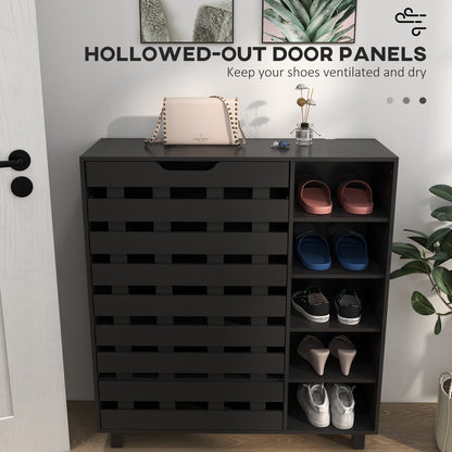Armoire à chaussures 5 niveaux avec étagères latérales