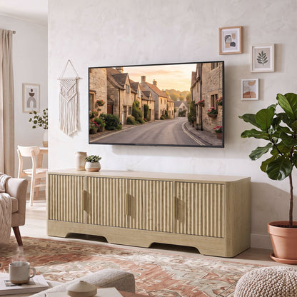 Meuble télé avec portes cannelées pour téléviseurs jusqu'à 60 po