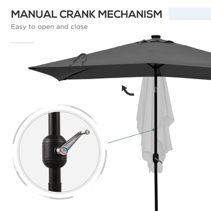 Parasol rectangulaire 6' x 10' avec éclairage LED solaire