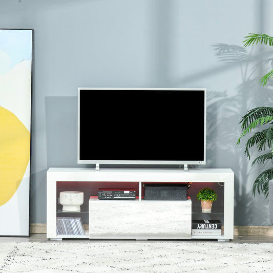 Meuble TV avec DEL et tiroir — 140 cm