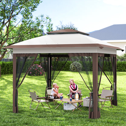 Tonnelle pop-up avec murs en maille 366 x 366 cm