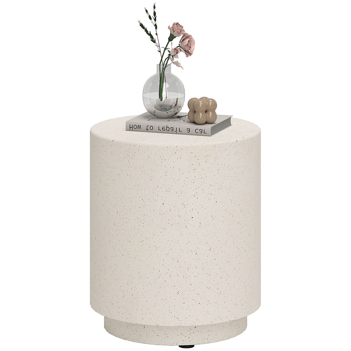 Table d'appoint ronde effet terrazzo