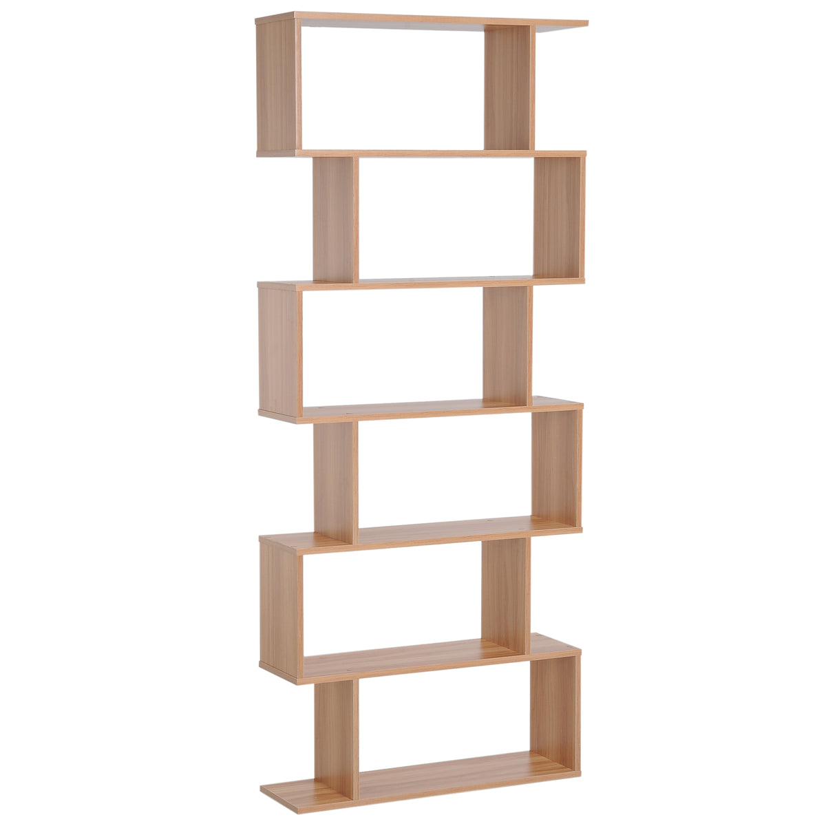 Bibliothèque géométrique moderne à 6 niveaux en bois