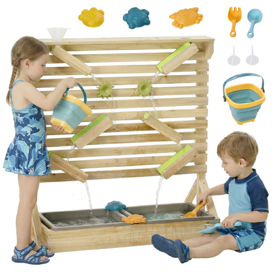 Aire de jeu sable et eau en bois 18 accessoires
