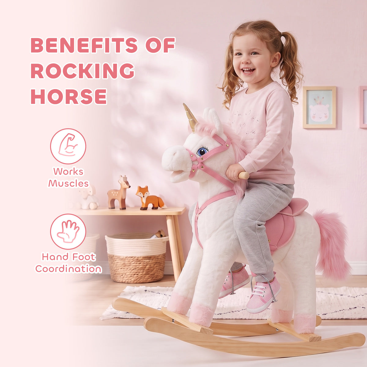 Cheval à bascule licorne pour bébé