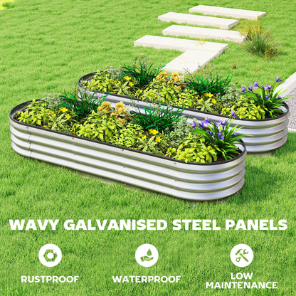Bacs de jardinage surélevés galvanisés modulaires 182 x 71 cm