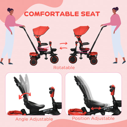 Tricycle évolutif 6-en-1 convertible poussette vélo enfant