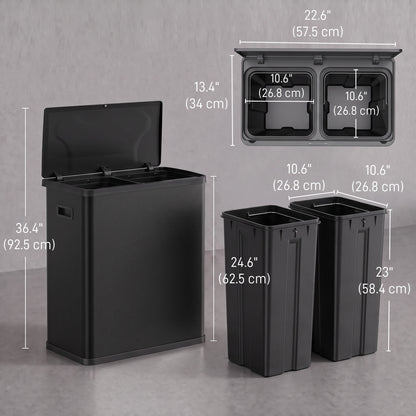 Poubelle automatique intelligente à double compartiment 60 L