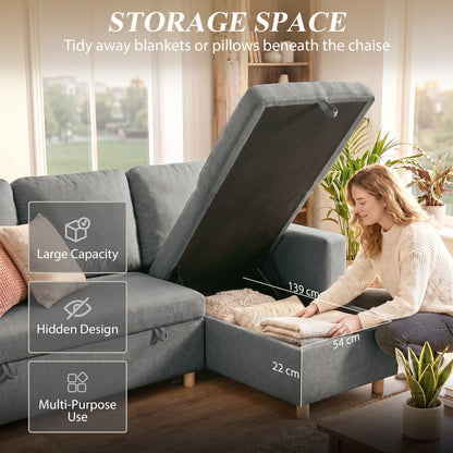 Canapé-lit 83 po convertible chaise réversible rangement
