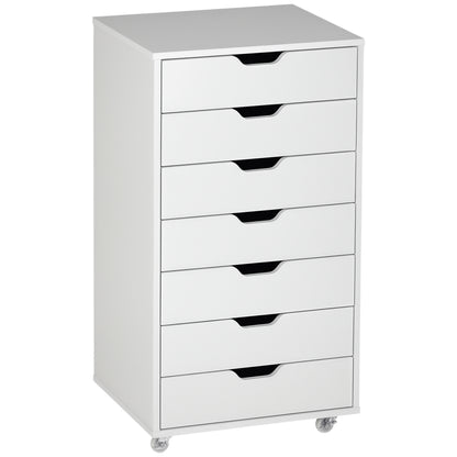 Classeur vertical 7 tiroirs sur roulettes en bois