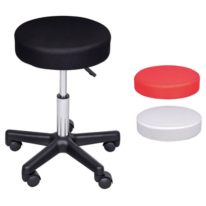 Tabouret de salon hydraulique réglable et pivotant — Rouge Blanc