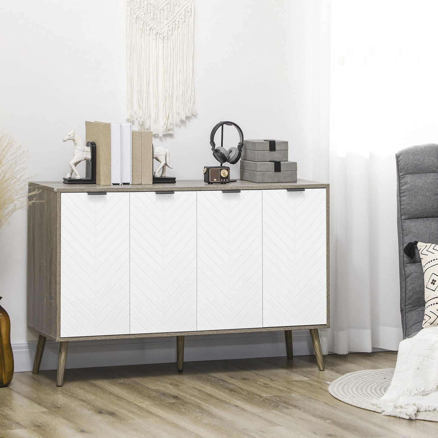 Bahut buffet moderne portes et tablettes ajustables