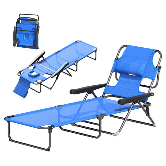 Chaise longue pliante Aosom avec dossier inclinable 4 positions