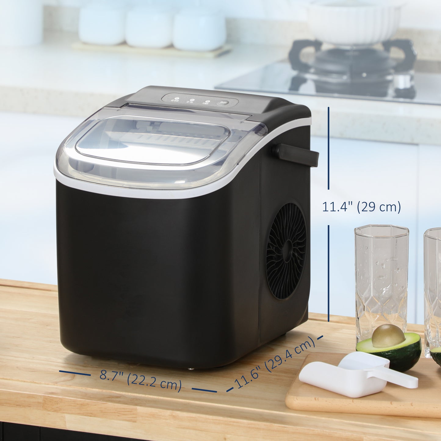 Machine à glace compacte avec poignée 26 lb/24 h
