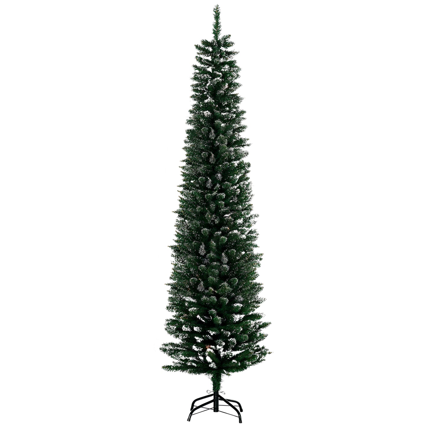 Sapin de Noël crayon enneigé 180 cm