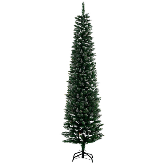Sapin de Noël crayon enneigé 180 cm
