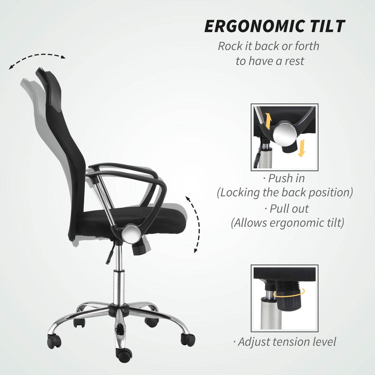 Chaise de bureau ergonomique dossier haut maille