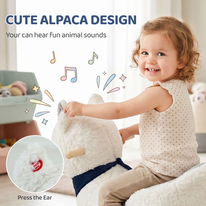 Cheval à bascule en peluche alpaga pour bébé