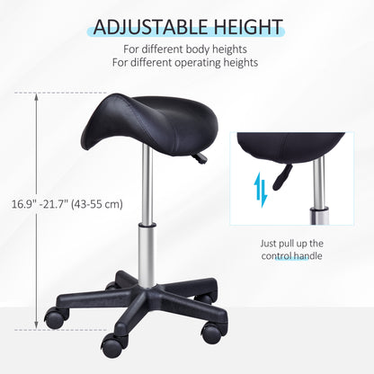 Tabouret selle ergonomique pivotant à roulettes