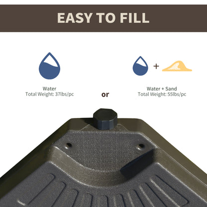 Poids de base parasol déporté 4 pièces circulaire HDPE
