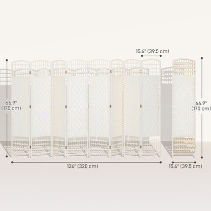 Paravent pliant 6 panneaux fibres tressées